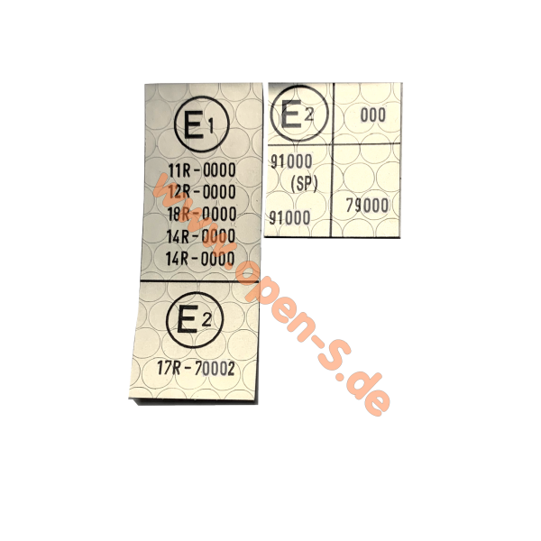 SET - ECE Reglement - E-Norm - Aluminiumfolie - ab 1978