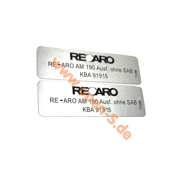 RECARO Sport-Sitz / Adapter / Konsolen Ident Aufkleber