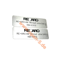 RECARO Sport-Sitz / Adapter / Konsolen Ident Aufkleber