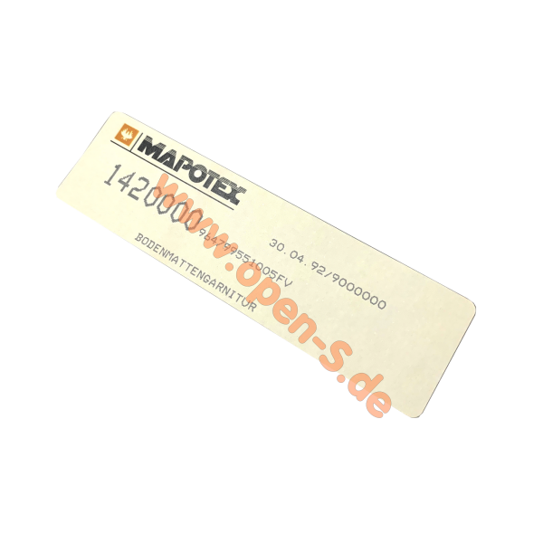 MAPOTEX - Tapis de véhicule - Autocollant didentification -