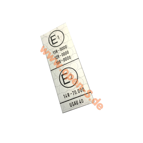 SET - ECE Reglement - E-Norm - Aluminiumfolie - 1974-1975