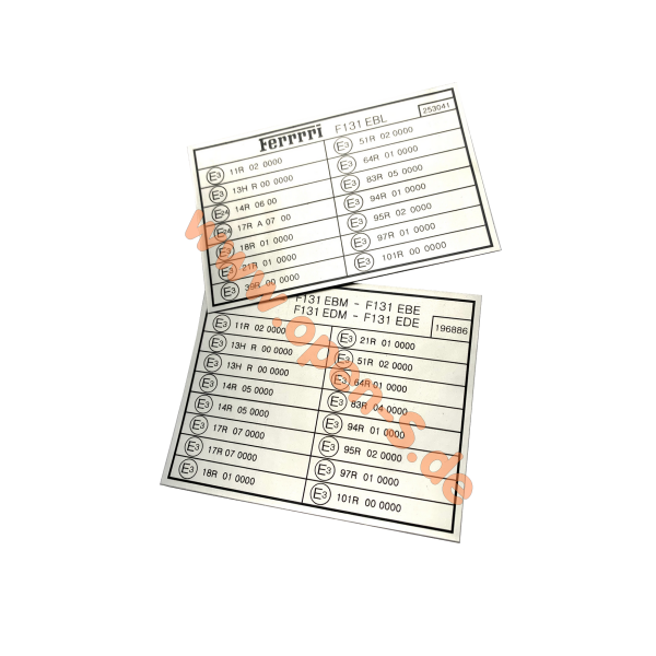 Règlement ECE - Norme E - F131 (360 430) - Nombreuses versions