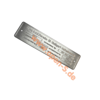 Type plate for nineelven, 912 built 65-73 - individually...