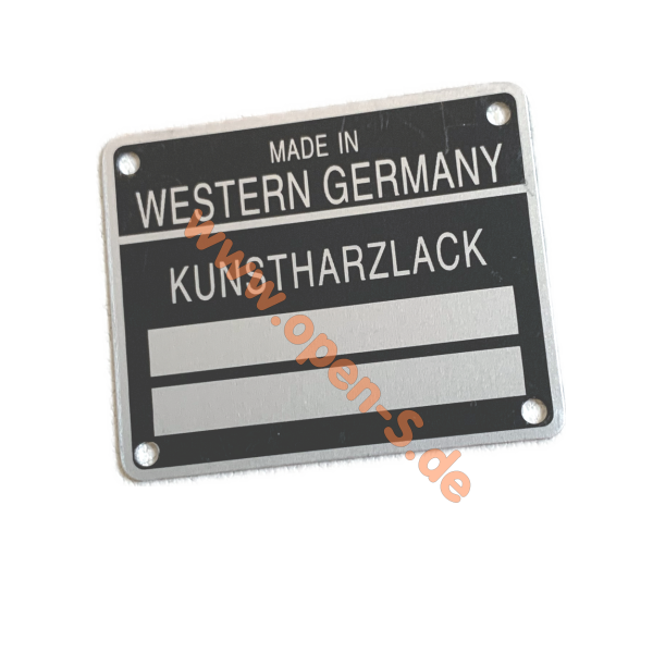 Schild Lacknummer - Aluminium - 1964 bis 1981 - individuell graviert