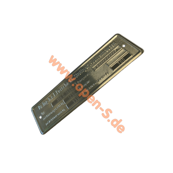 Typenschild 356  - individuell graviert