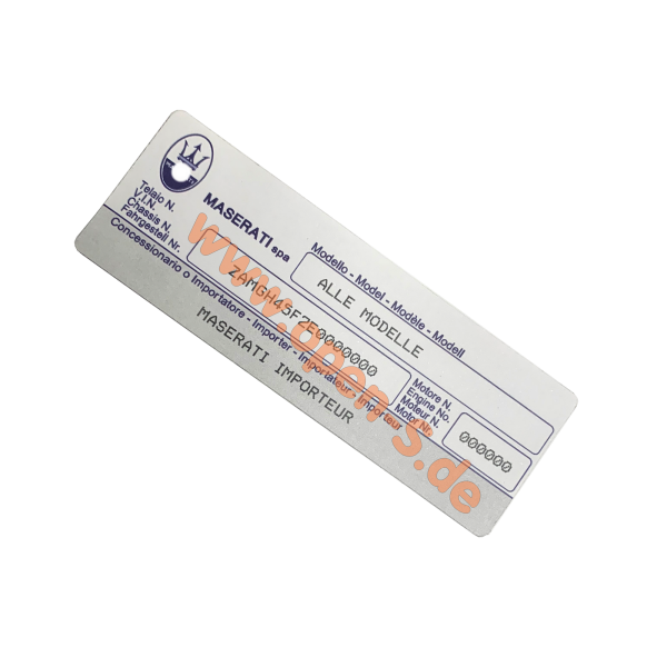 Service booklet option sticker - Maserati