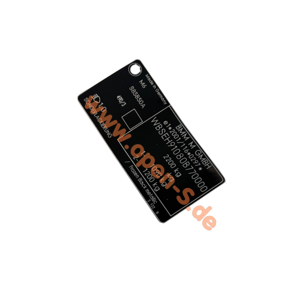 BMW (M-GmbH) Typenschild individuell - Sicherheitsfolie