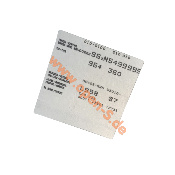 Datenträger Fahrzeug - Expertise - 1986 bis 1998