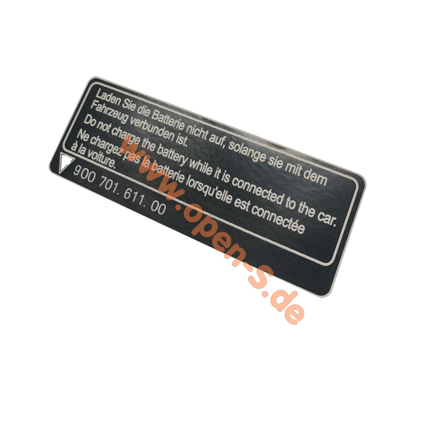 Battery charge label - Three languages