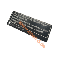 Battery charge label - Three languages